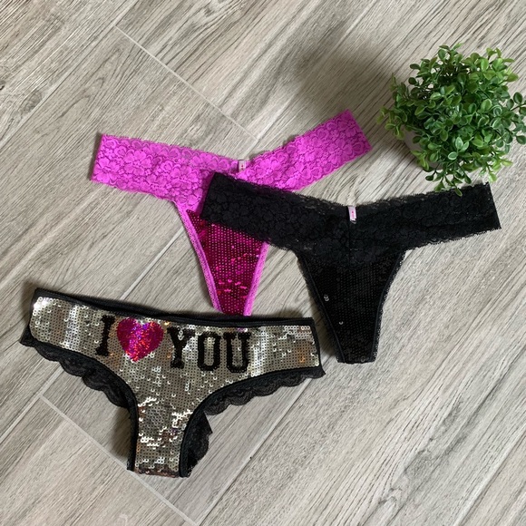 PINK Victoria's Secret Other - NWOT PINK VS Lace & Sequin Panties Bundle PINK Victoria's Secret Other - NWOT PINK VS Lace & Sequin Panties Bundle